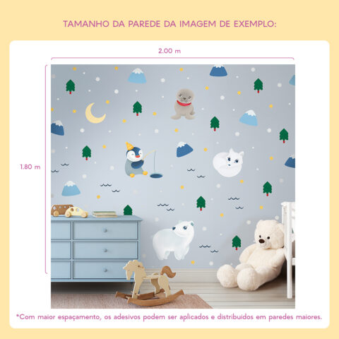 Adesivo de Parede Decoração - Animais do Ártico