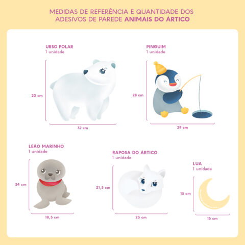 Adesivo de Parede Decoração - Animais do Ártico