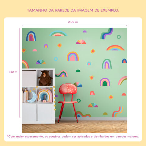 Adesivo de Parede Decoração - Arco Íris