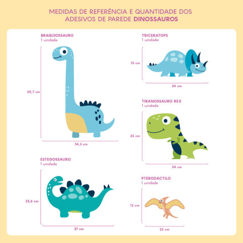 Adesivo de Parede Decoração - Dinossauros