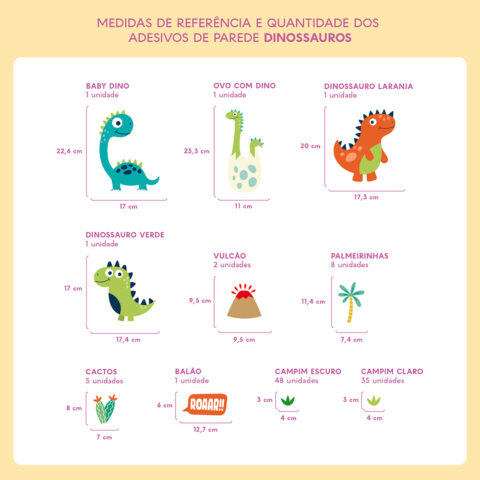 Adesivo de Parede Decoração - Dinossauros